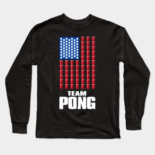 Beer Pong American Flag T shirt 4th of July  Merica USA T-Shirt Long Sleeve T-Shirt